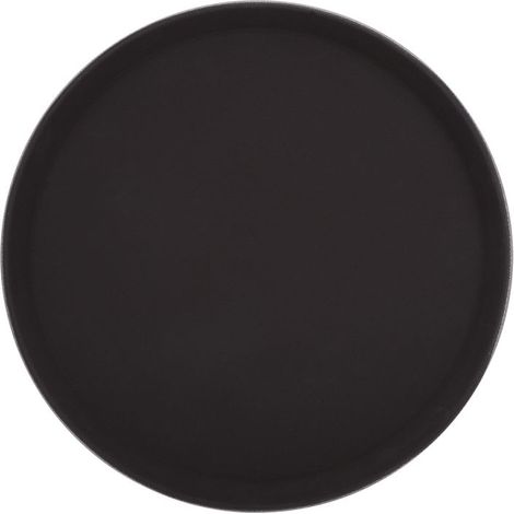 Plateau de service rond en plastique noir (28 cm) pour service à thé, fruits, bonbons et autres aliments (1/5)