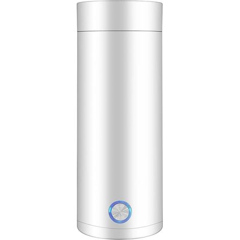 Bouilloire de voyage, 400 ml, arrêt automatique, bouilloire électrique portable, bouteille en acier inoxydable à ébullition instantanée (blanche) (1/5)