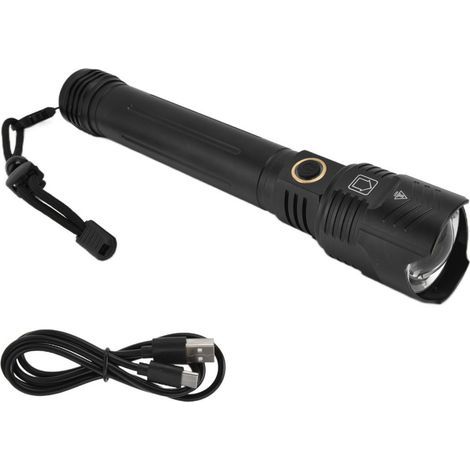 Lampe Torche LED 5000 lm Rechargeable Étanche. Zoomable et Multifonctionnelle pour Camping. Aventures en Plein Air et Situations d'Urgence (1/5)