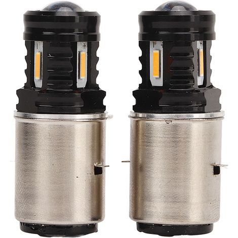 Paire d'ampoules LED pour phare de moto 120W 12-24V DC ultra lumineuses universelles pour quad SSV moto lumière jaune 3000K (1/5)