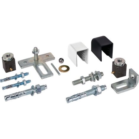 Pivot de portail acier seuil à cheviller - Fixation basse 3 trous - Carré 35x35 mm - Kit haut et bas