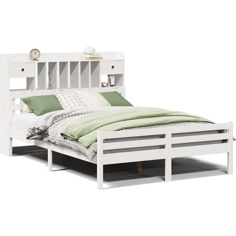 Maison Exclusive - Letto Libreria senza Materasso Bianco 150x200 cm Legno di Pino