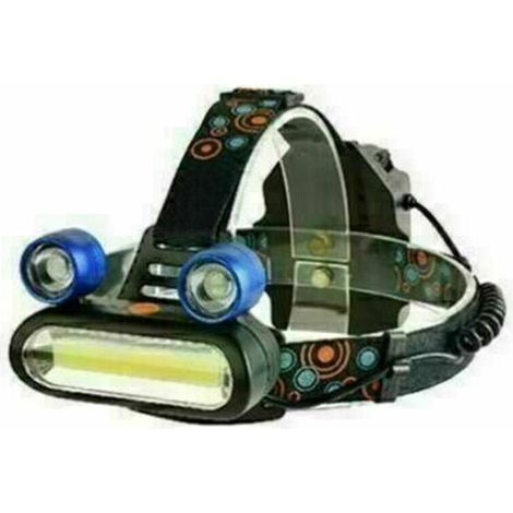 JOORRTLampe frontale, puissante lampe frontale éclairée par LED, lampe frontale rechargeable USB étanche réglable à 180° pour le camping, la pêche, la grotte, le jogging et la randonnée Bleu. (1/2)