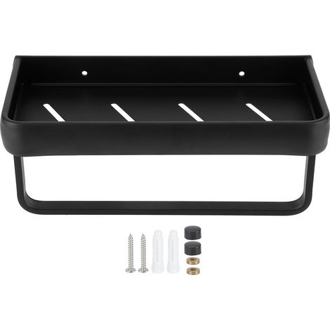 Étagère Salle de Bain 30cm Support Murale Aluminium Organisateur Panier avec Tige (Étagère Simple) (1/5)