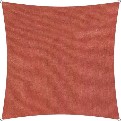Voile d'ombrage Cordes de Fixation incluses Carré 3.6 x 3.6mètres Protection Solaire  100% HDPE avec Le Filtre UV de Protection [Rouge] (1/5)