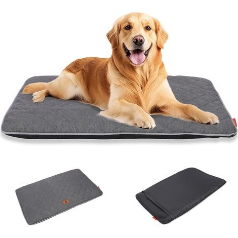 Tapis orthopédique pour chien, lit d'extérieur amovible et lavable, adapté à toutes les saisons, antidérapant, respirant - Convient à toutes les tailles de chiens, gris foncé taille XL (1/5)