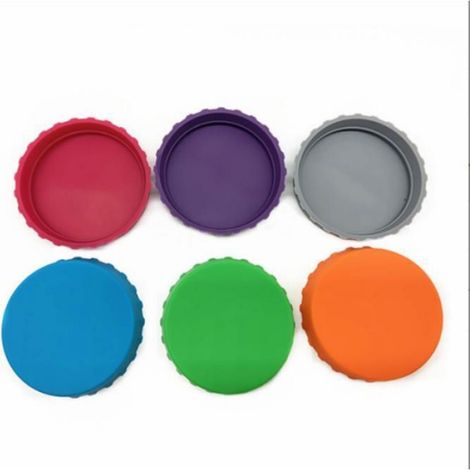 6 couvercles silicone réutilisables pour canettes - BPA free - Universels (soda, bière, jus) - Étanches (1/5)