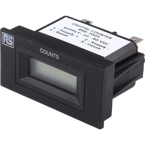 Compteur RS PRO Impulsion 1080 V c.c. LCD 6 digits ( Prix pour 1 )