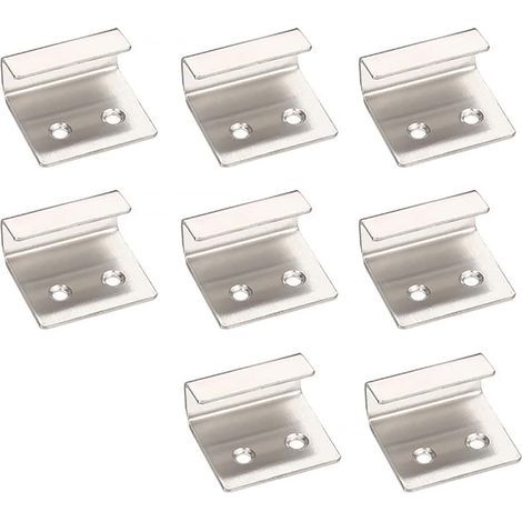 Lot de 8 supports de suspension acier inoxydable kit de fixation pour miroir support robuste pour carrelage en céramique (argent) (1/5)