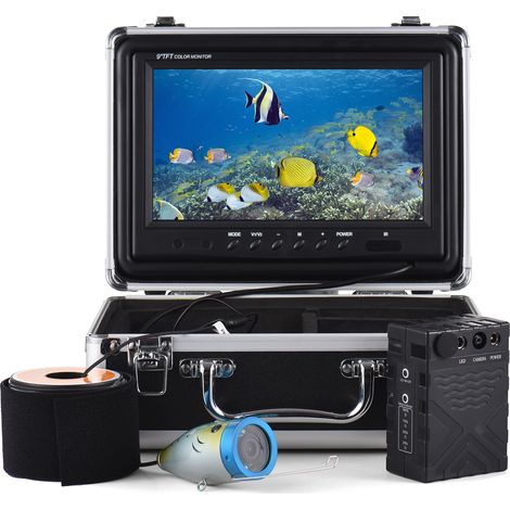 Decdeal 1200TVL Unterwasserfischerkamera Fischfinder mit 12 IR -LEDs 7 Zoll/9 -Zoll -LCD -Display 15m/30 m/50 m Kabel IP68 wasserdicht für Sea Lake Boat Ice