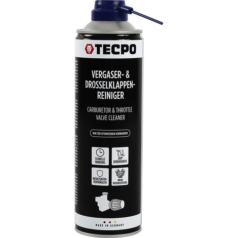 TECPO Vergaser- und Drosselklappenreiniger 500ml Lösemittel AGR Ventil Reiniger Carburetor Cleaner Einspritzdüsen Düsenreiniger Ansaugreiniger