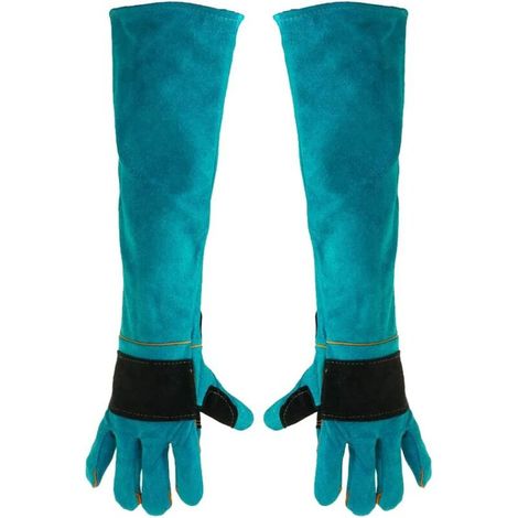 Guanti da saldatura Guanti da saldatore in pelle resistenti al calore da 60 cm Guanti da saldatura estesi 1 paio DPI - Guanti da saldatore