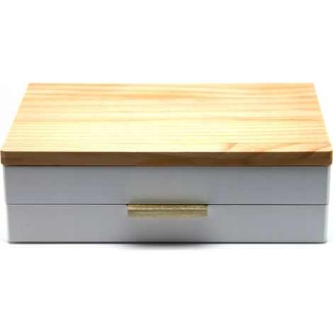 Elegante portagioie in legno con specchio e organizer. (1/5)