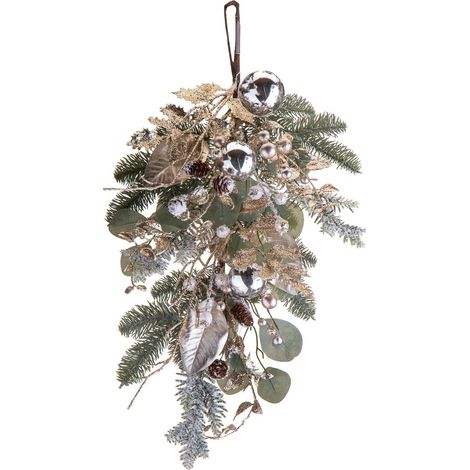 Ramo decorativo color champagne e verde per decorazioni e composizioni di fiori h 63 cm