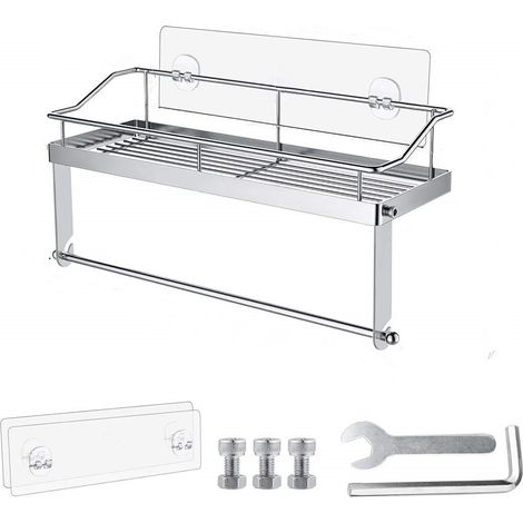 Porte Papier Toilette Acier Inoxydable de Auto-Adhésif Cuisine de sans Poinçon Salle de Bain Support Multifonctions WC Porte Rouleau (1/5)