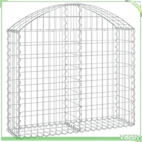 Panier de gabions arqué - FAFEICY - 153424 - 100x30x80/100 cm - Fer galvanisé - Ø fil 3,5 mm (1/4)