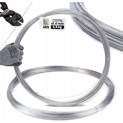 Fil de ligature souple galvanisé pour jardin, 1,4 mm, 205 m, 2,5 kg, pour grillage