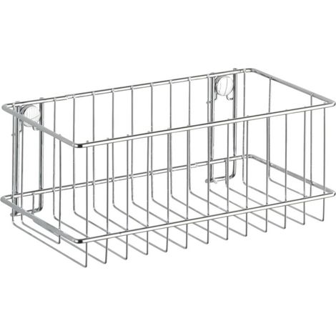 Étagère murale de douche en acier chromé brillant – Fixation murale avec vis – Dimensions 24x10x14 cm – Rangement stable pour accessoires (1/5)