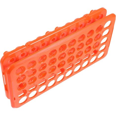 Support de Tubes à Essai en Plastique Organiseur Stable 50 Trous Orange avec Coussinet en Silicone 18mm pour Laboratoire pour Tubes de Centrifugation Multiples (1/5)