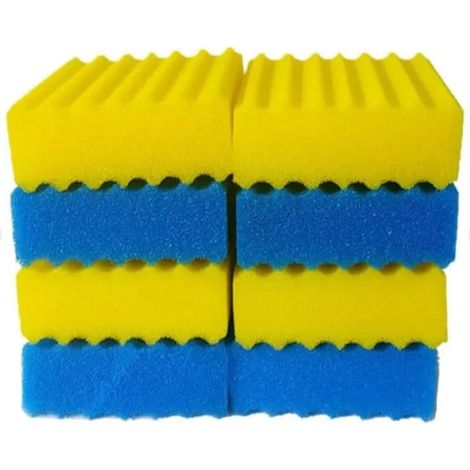 CBF-550 / MBF-550 – Mousse filtrante pour Filtre Bassin, Médias filtrants de Remplacement (4 x Bleu Grossier & 4 x Jaune Fin) (1/5)