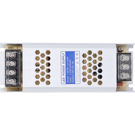 Adaptateur secteur LED, transformateur pour bande LED ultra-mince, pour caisson lumineux publicitaire (WCB-12V-60W)