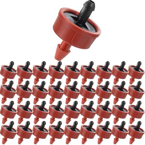 Lot de 200 goutteurs à pression de 0,6 l/h - Compensation de pression - Pour tuyau d'arrosage de 6,35 mm - Pour systèmes d'irrigation de plantes et pots de jardin