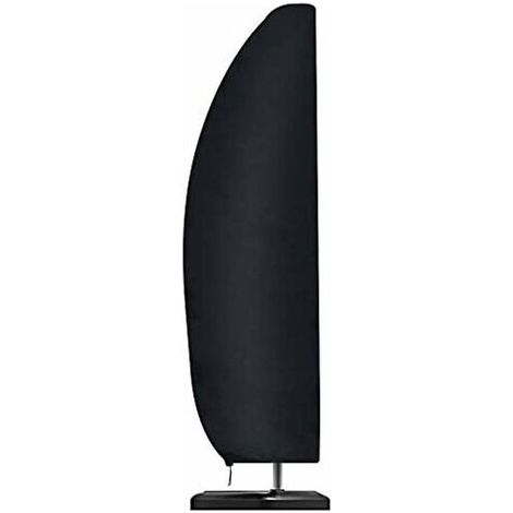 Funda para sombrilla de tela Oxford 210D, impermeable, resistente al viento, a los rayos UV, resistente al desgarro, extragrande, con cremallera, color negro, 265 x 40/70/50 cm