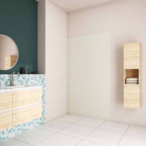 [PRODUIT D'OCCASION]AICA Panneau mural de douche couleur ivoire 120x210cm Panneaux muraux salle de bain habillage mural aluminium