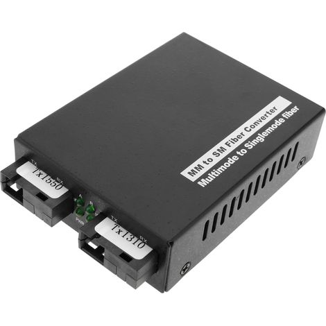 BeMatik - Convertisseur fibre optique unidirectionnel 100 Mbps Multimode SC 2KM vers Monomode SC 20Km (1/5)