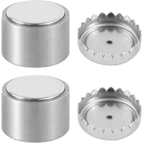 Set mit 2 wandmontierten Seifenschalen fürs Badezimmer, kein Bohren erforderlich. – 2,10 x 2,10 x 0,50 cm – Silber (1/4)