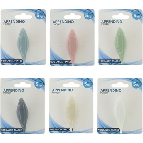 TRADE SHOP - Gancio Appendino Adesivo Appendiabiti Parete Cucina Bagno Forma Uccellino Colorato 10805 - (1/2)