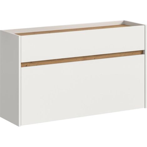 Drive Schuhschrank 1 Klappentür, 1 Schublade weiß.