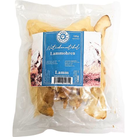 Oreilles d'agneau pour chien 100 g À mâcher naturel, nettoyé sans produits chimiques Paul & Paulina