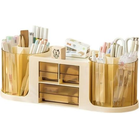 Caja de almacenamiento,36,5 x 12,6 x 13 cm,Organizador de escritorio,Organizador giratorio,Portalápices portátil,Portalápices creativo (1/5)