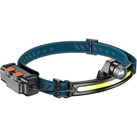 VURAHOME - Lampe Frontale Rechargeable, Lampe Frontale Led Étanche Avec 2 Lampes Frontales, Batterie Cob Légère Réglable (1/4)