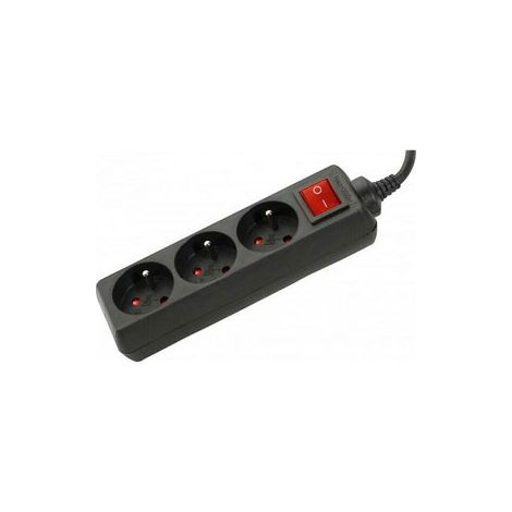 Multiprise 3 prises avec interrupteur - 4m / Noir