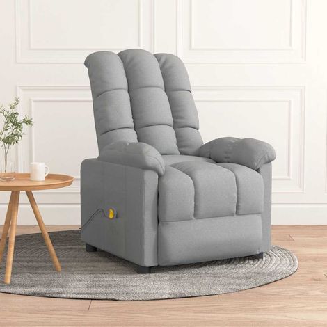 Fauteuil de massage-Chaise de relaxation-Fauteuil Relax Gris clair Tissu 190468 (1/5)