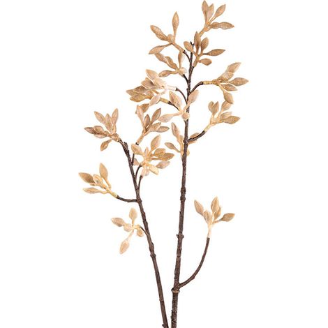 Fleur Artificielle Brindille Firmiana Beige en Polyester Haute Tige 79cm