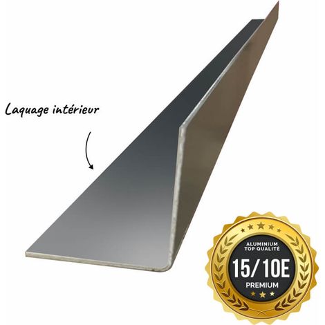 Cornière PREMIUM 2mL en alu 15/10ème 30x30mm - laquage intérieur - RAL7016 - ALUHOME