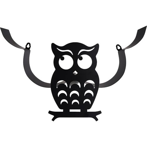 Porte-essuie-tout mural en fer robuste forme de hibou, idéal pour la maison, salle bain et cuisine. (1/5)