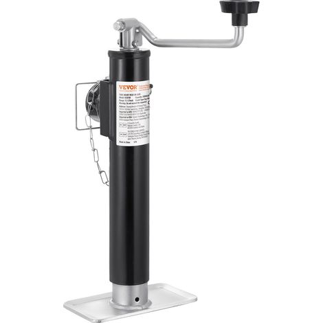 Cric de Remorque à Souder, Charge Dynamique 907 kg, Course 254 mm, avec Poignée, Levage 283-533 mm, pour Remorque de Camping-car, Remorque à Chevaux, Remorque Utilitaire, Remorque de Yacht (1/5)