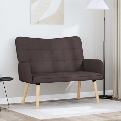 Sofá de 2 Plazas Marrón Oscuro 115 x 61 x 87 cm Tela
