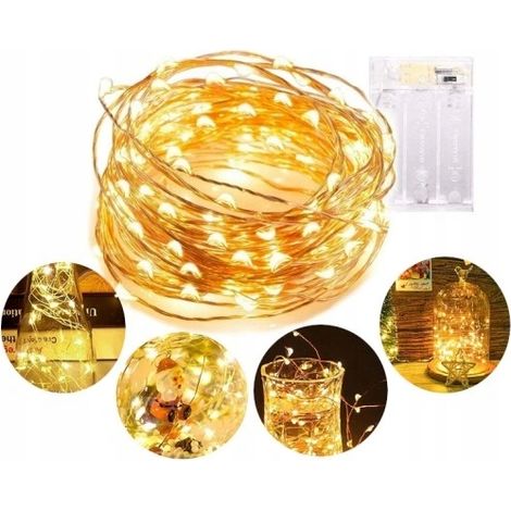 Ghirlanda luminosa a filo con 50 LED colorati, alimentata a batteria, per decorazioni RGB, 5 m (1/5)