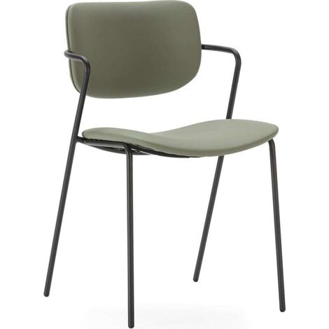 Pack de 2 sillas md-Maite tapizado verde oliva, 79cm(alto) 49cm(ancho) 55cm(largo) (1/5)