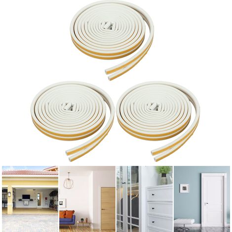 3 jeux de bandes d'étanchéité de 963000 mm, outils de calfeutrage, bandes auto-adhésives blanches pour les joints et les bas de fenêtres et de portes. (1/5)