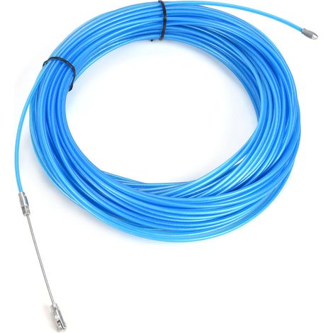 Câble en acier multifonction antioxydant, corde gainée plastique bleue pour treuil levage et traction, 50m (164ft) (1/5)