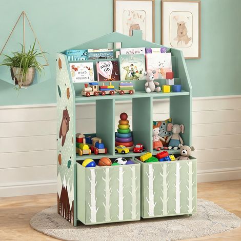 Étagère de rangement enfant en MDF et tissu non tissé présentoir (1/5)