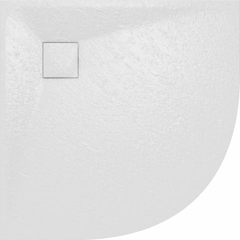 Aquariss SMC Slate Effect Quadrant Shower Enclosure Tray Base 80cm Wide and Length 80cm White