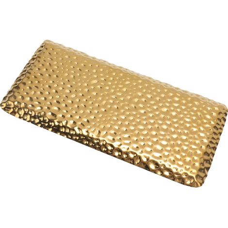 Geschmiedetes Tablett, exquisit, geruchlos, Edelstahl, für Wohnzimmer, Schlafzimmer, Küche, Badezimmer, 19,5 x 9,5 cm, Gold (1/5)