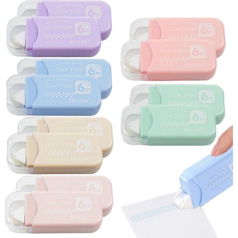 12 Pièces Colle Scrapbooking, 6 mm x 6 M Colle Roller Convient pour les Photos, le Scrapbooking, les Albums, les Loisirs Créatifs, l'école et le Bureau (1/5)
